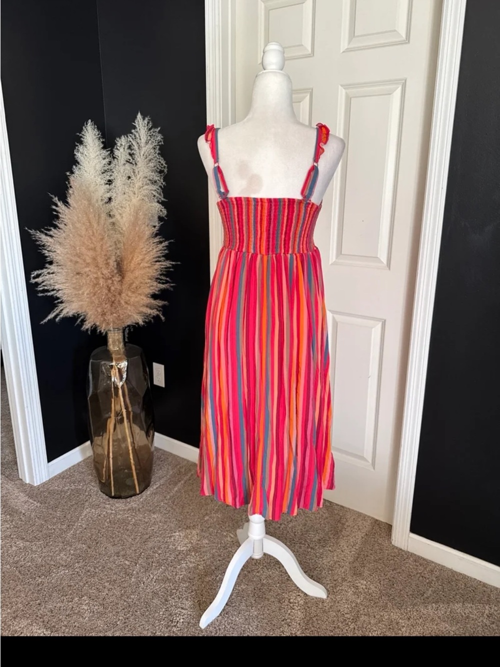 Torrid Midi Chaillis Smocked Tiered Dress in Striped Midi Dress size 0 or Large - Picture 10 of 12